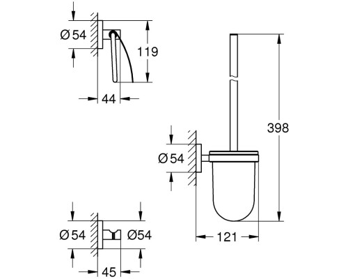 Набор аксессуаров для ванной Grohe Essentials 40407001 Хром