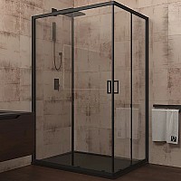 Душевой уголок Veconi Rovigo RV-14 120x80 RV14-12080-01-C5 Черный матовый