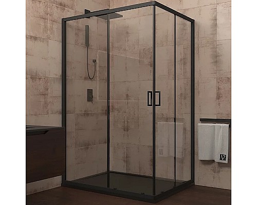 Душевой уголок Veconi Rovigo RV-14 120x80 RV14-12080-01-C5 Черный матовый