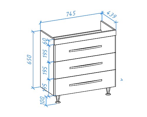 Тумба под раковину Bellezza Рокко 80 4635313660038 Красная Белая
