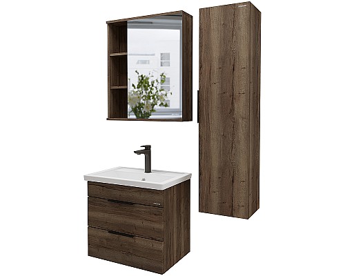 Зеркальный шкаф Grossman Форта 70 2070022 Темный дуб галифакс