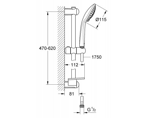 Душевой гарнитур Grohe 27232001 600 мм