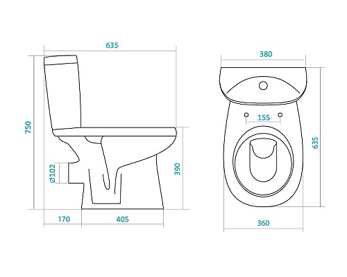 Унитаз компакт Santek Анимо 1WH110035 с сиденьем
