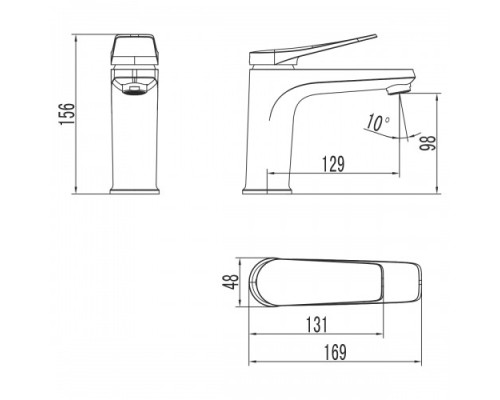 Смеситель для раковины Lemark Bronx LM3706GM Графит