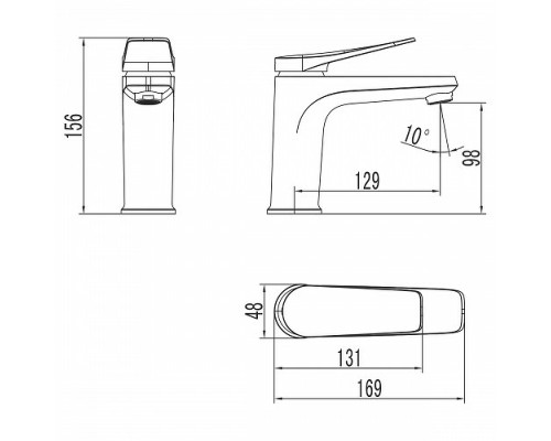 Смеситель для раковины Lemark Bronx LM3706GM Графит