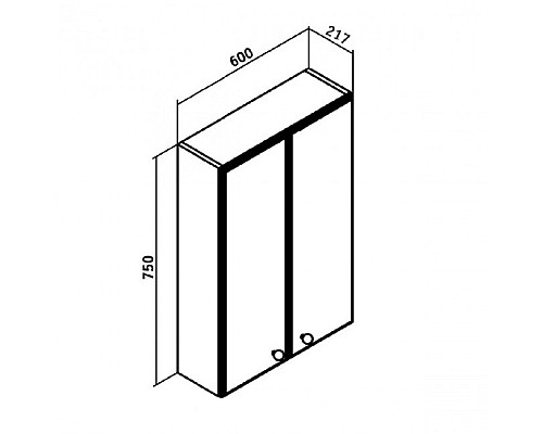 Шкаф навесной Runo Кредо 60 00000000062