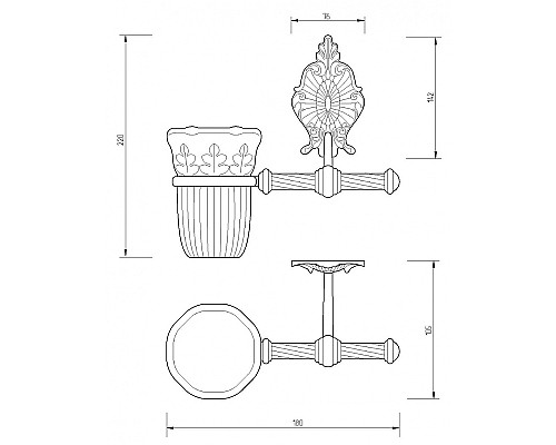 Стакан для зубных щеток Migliore Elisabetta 17052 Золото