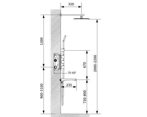 Душевая система Timo Petruma SX-5049/03SM с термостатом Черный
