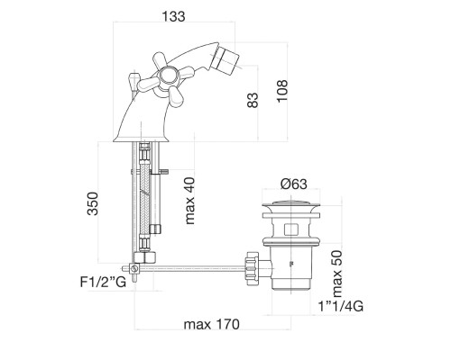 Смеситель для биде Fiore Margot 26CR0632 хром