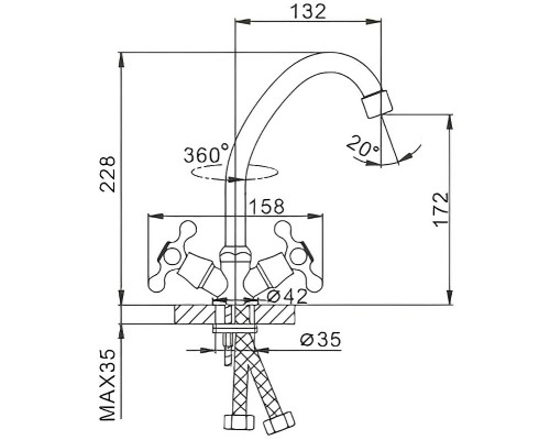 Смеситель для кухни Frap H08 F4008 Хром