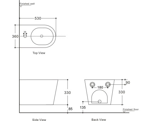 Биде Aquanet Atago 2.0 B2