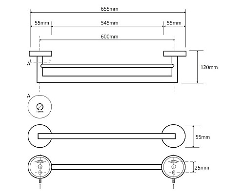 Полотенцедержатель Bemeta Brilo 161204052 двойной Золото