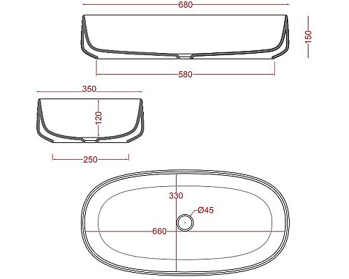 Раковина-чаша Artceram Cognac 68 COL005 41 00 Matera