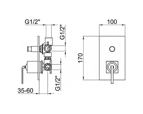 Смеситель для ванны с душем Webert Wolo WO860101564