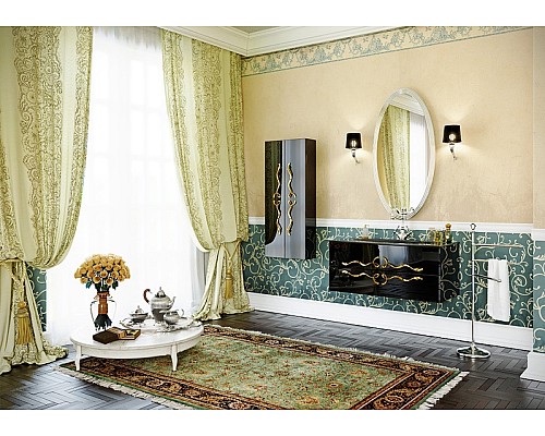 Тумба под раковину Clarberg Due amanti 120 DUE0112BLK подвесная Черная без ручек