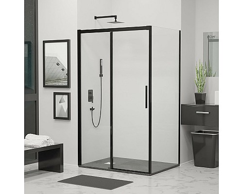 Душевой уголок RGW Leipzig LE-41B 100х100 34124100-014 профиль Черный стекло прозрачное