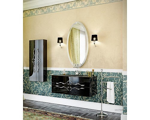 Тумба под раковину Clarberg Due amanti 120 DUE0112BLK подвесная Черная без ручек