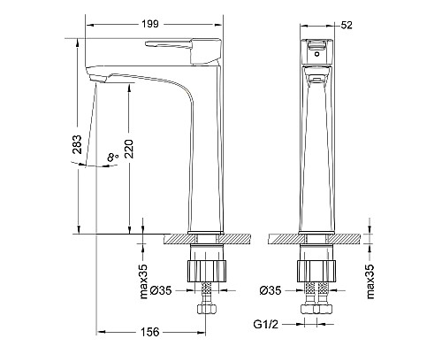 Смеситель для раковины Lemark Evitta LM0509C Хром