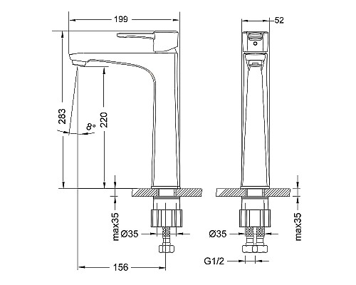 Смеситель для раковины Lemark Evitta LM0509C Хром