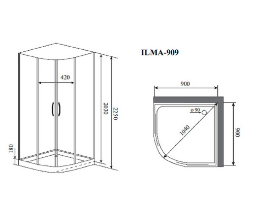 Душевая кабина Timo Premium 90x90 без гидромассажа