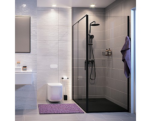 Душевой уголок WasserKRAFT Elbe 100x80 74P17 профиль Черный матовый стекло прозрачное