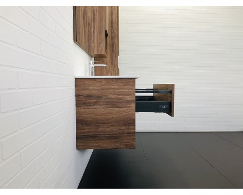 Тумба с раковиной Comforty Бордо 90 00-00006671 подвесная Дуб темно-коричневый