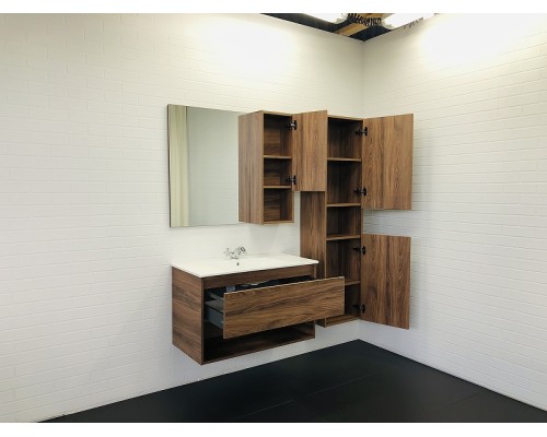 Тумба с раковиной Comforty Бордо 90 00-00006671 подвесная Дуб темно-коричневый