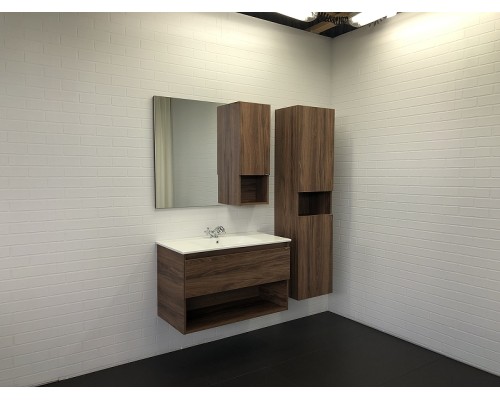 Тумба с раковиной Comforty Бордо 90 00-00006671 подвесная Дуб темно-коричневый