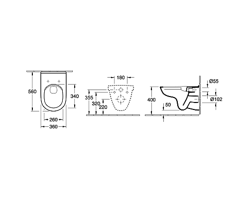 Унитаз Villeroy&Boch O.Novo 5660HRR1 подвесной с сиденьем Микролифт