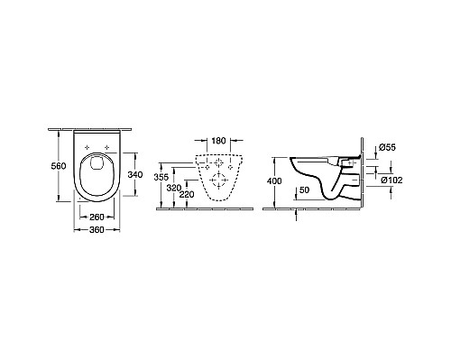 Унитаз Villeroy&Boch O.Novo 5660HRR1 подвесной с сиденьем Микролифт