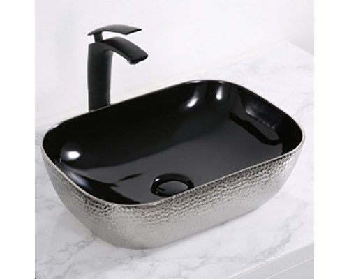 Раковина-чаша CeramaLux 46 D1333H020 Черная Серебряная