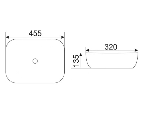 Раковина-чаша CeramaLux 46 D1333H020 Черная Серебряная
