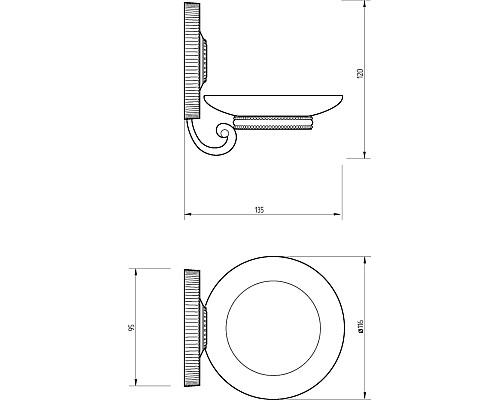 Мыльница Migliore Montecarlo 31514 Белый Бронза