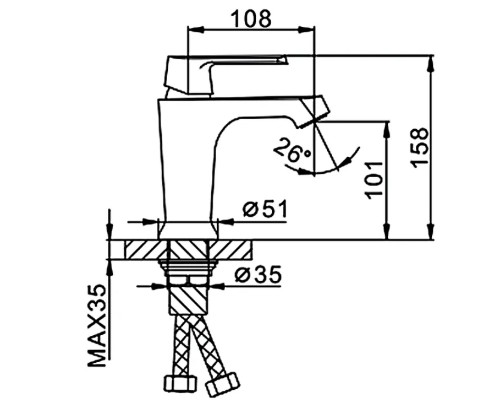 Смеситель для раковины Frap H31 F1031 Белый Хром