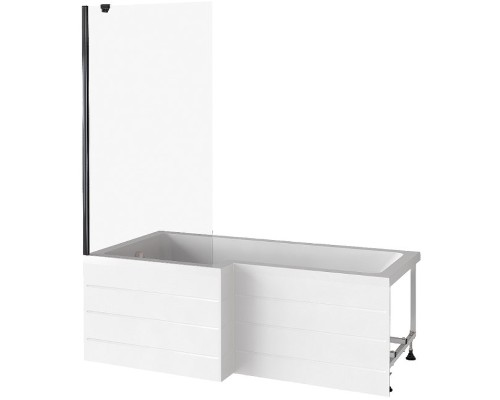 Шторка на ванну Good Door Screen 90 BS-90-C-B профиль Черный стекло прозрачное