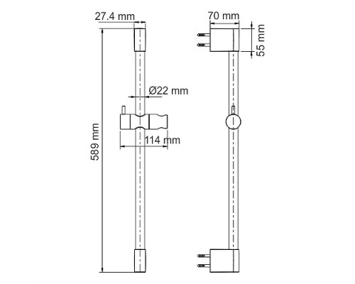 Душевая штанга WasserKRAFT Glan A191 Черная глянцевая