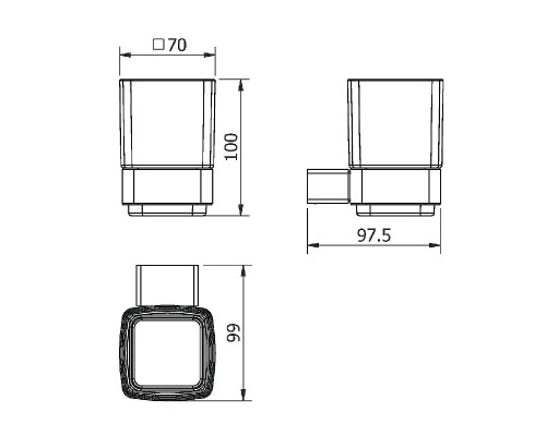 Стакан для зубных щеток Langberger Black Edition 11311A-BP Черный матовый