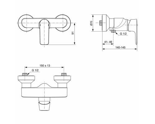 Смеситель для душа Ideal Standard Connect Air Хром