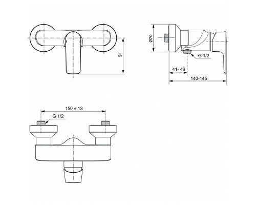 Смеситель для душа Ideal Standard Connect Air Хром