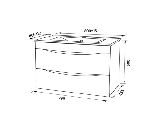 Тумба с раковиной IDDIS Cloud 80 подвесная белая CLO80W0i95K
