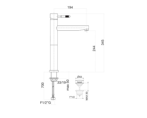 Смеситель для раковины Fiore Xenon 44CR5291 хром