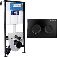 Инсталляция Pestan Sava Fix Slim SET40006467 для унитаза с Черной матовой клавишей смыва