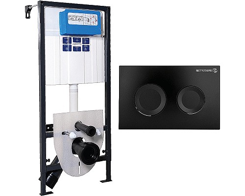 Инсталляция Pestan Sava Fix Slim SET40006467 для унитаза с Черной матовой клавишей смыва