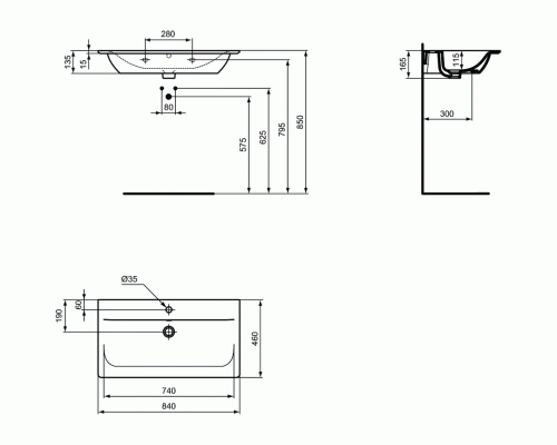 Раковина Ideal Standard Connect Air Vanity 84 Euro White