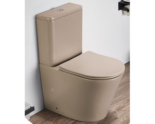 Унитаз компакт CeramaLux 2179XMC Капучино матовый с бачком и сиденьем Микролифт
