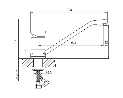 Смеситель для кухни Haiba HB42802 Нержавеющая сталь