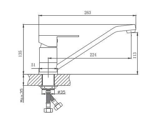 Смеситель для кухни Haiba HB42802 Нержавеющая сталь