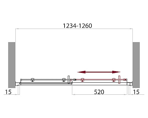 Дверь в проём BelBagno UNO-BF-1-125-P-Cr Дверь в проём BelBagno UNO-BF-1-125-P-Cr