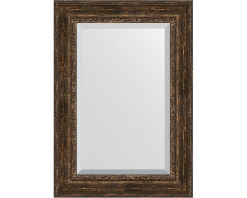 Зеркало Evoform Exclusive 120х72 BY 3456 с фацетом в багетной раме - Состаренное дерево с орнаментом 120 мм