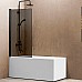 Шторка на ванну Vincea VSB 80х140 VSB-11800CGB профиль Черный матовый стекло тонированное